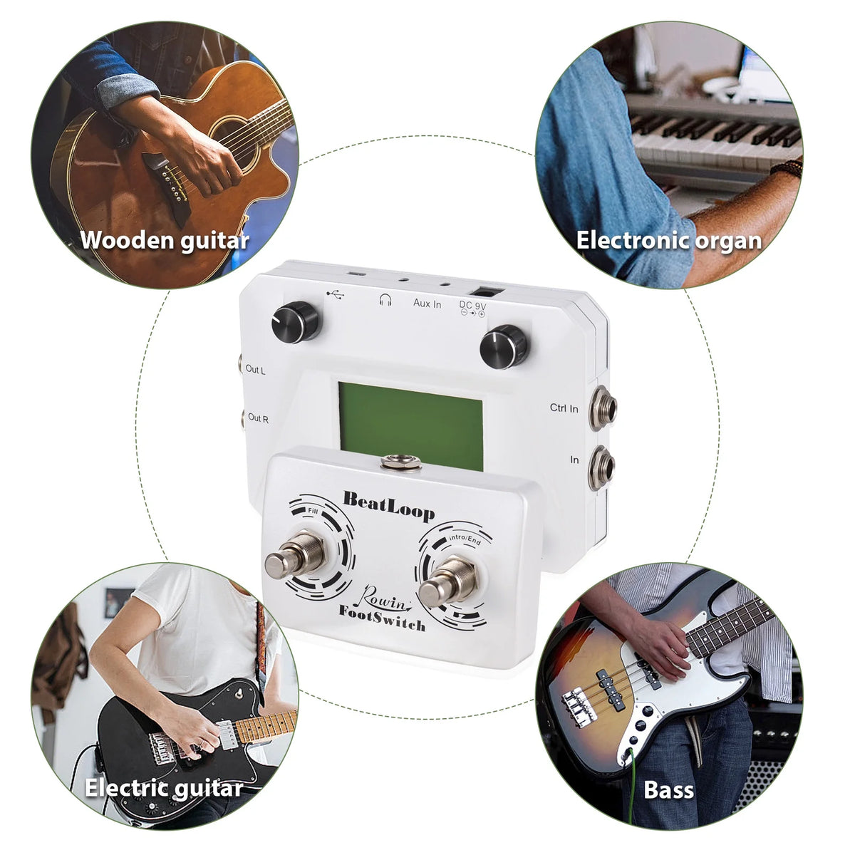 40 Drums LCD Display Looper Pedal with 3.5mm Audio Input C917