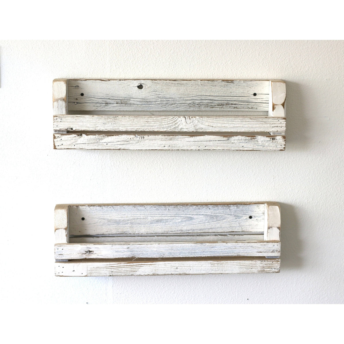 Black Slatted Shelves Set of 2 W242