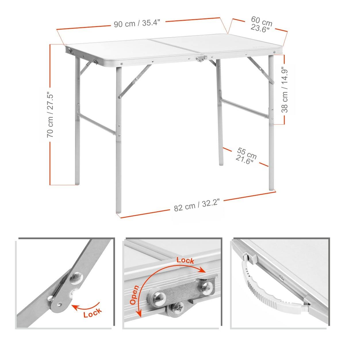 Small Portable Folding Aluminium Camping Picnic Table Z9535