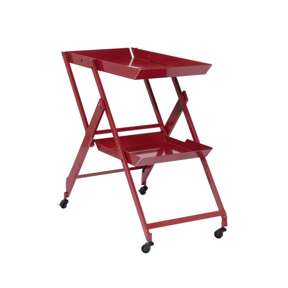 Red Folding Serving Cart F15085