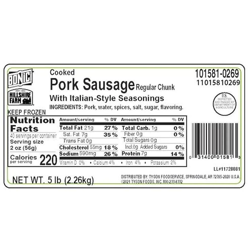 Italian Style Pork Sausage Pizza Topping, 5 Pound D1819