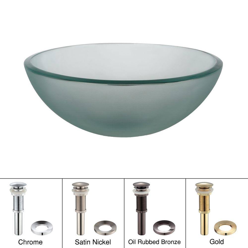 Frosted Glass Oil Rubbed Bronze Vessel Sink K3026