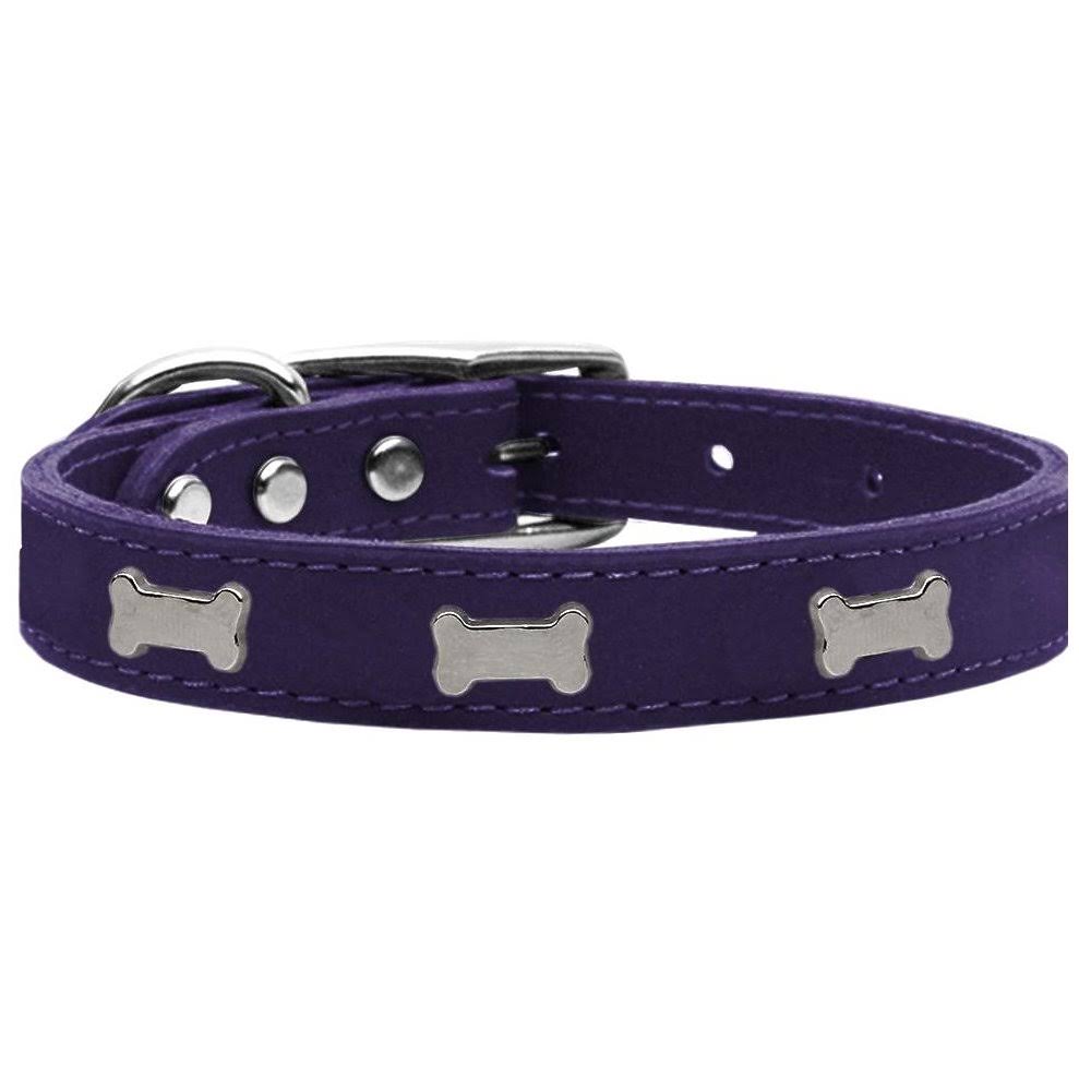 Purple Genuine Leather Dog Collar W41280