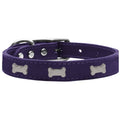 Purple Genuine Leather Dog Collar W41280