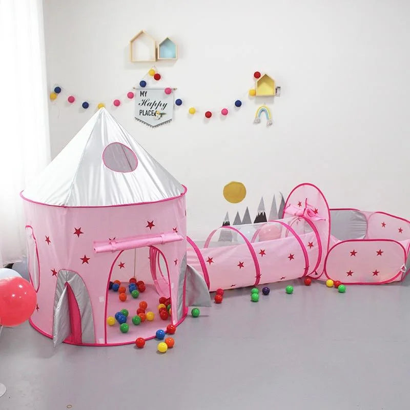 Foldable Crawling Tunnel Play House with Ball Pool, 50pcs Balls P599