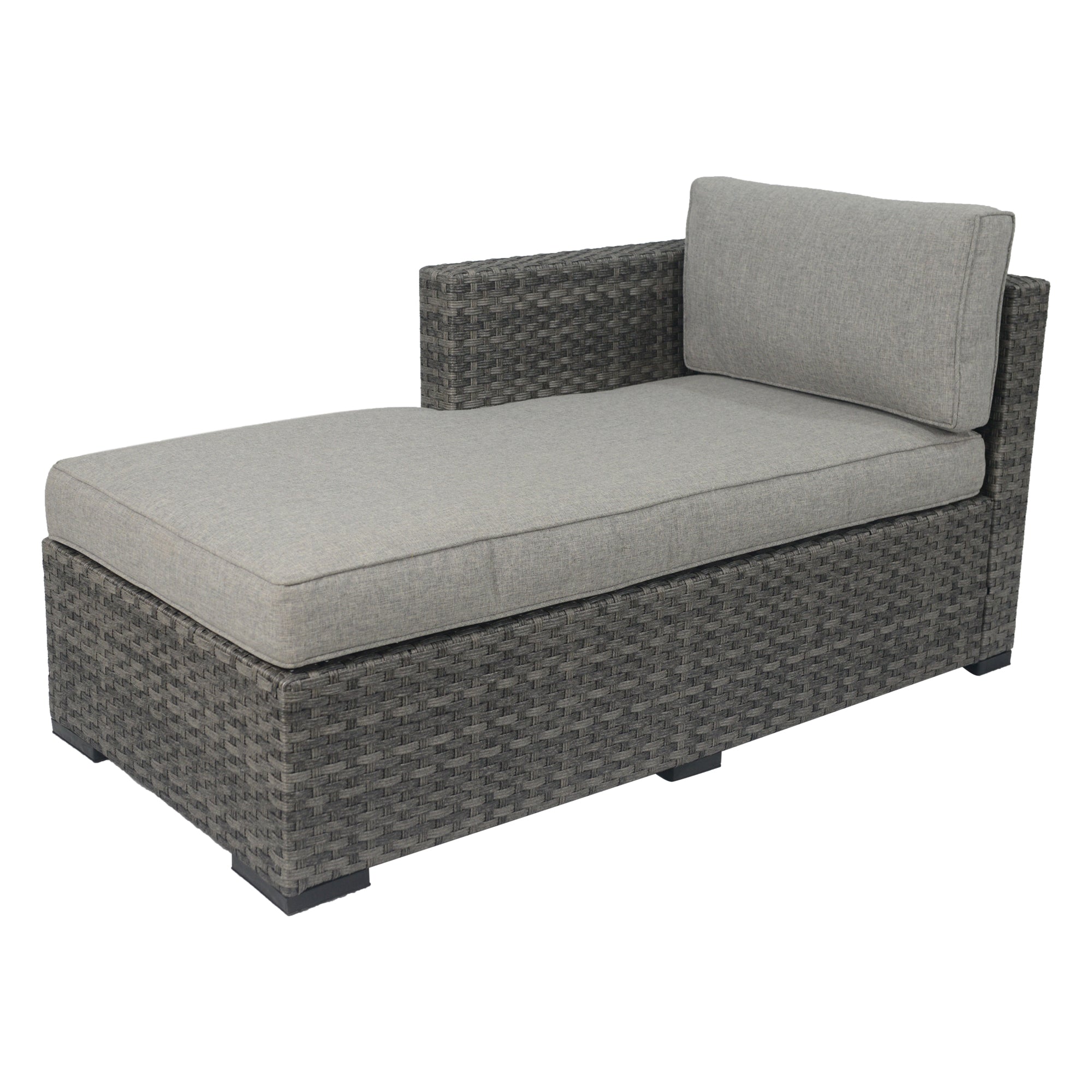3 Pcs L-Shaped Outdoor Wicker Convertible Sectional Set with Tea Table Z25682