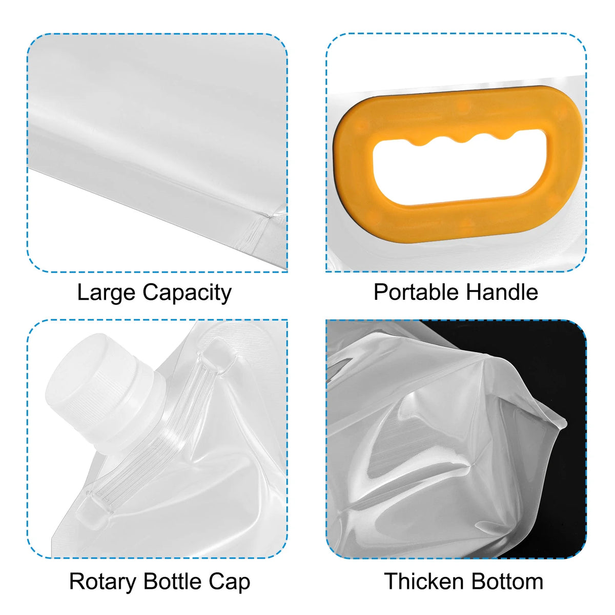 4Pack Clear Collapsible Water Container Bag Q135904