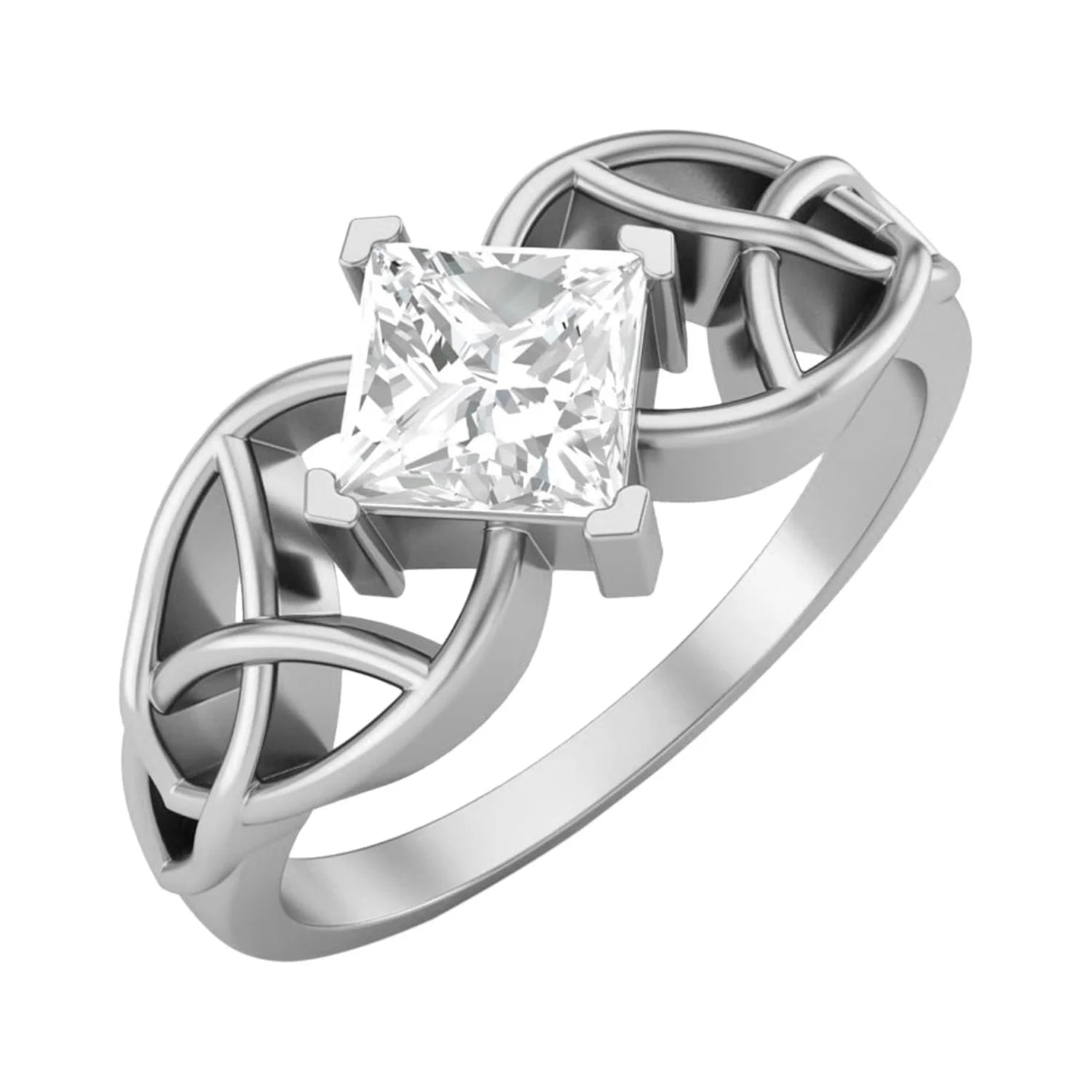 0.75 Carat Moissanite Diamond E Color VS1 Clarity 925 Silver Celtic Ring M971162