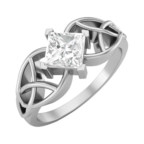 0.75 Carat Moissanite Diamond E Color VS1 Clarity 925 Silver Celtic Ring M971162