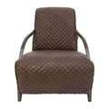 Brown Tufted Leather Accent Chair D5508
