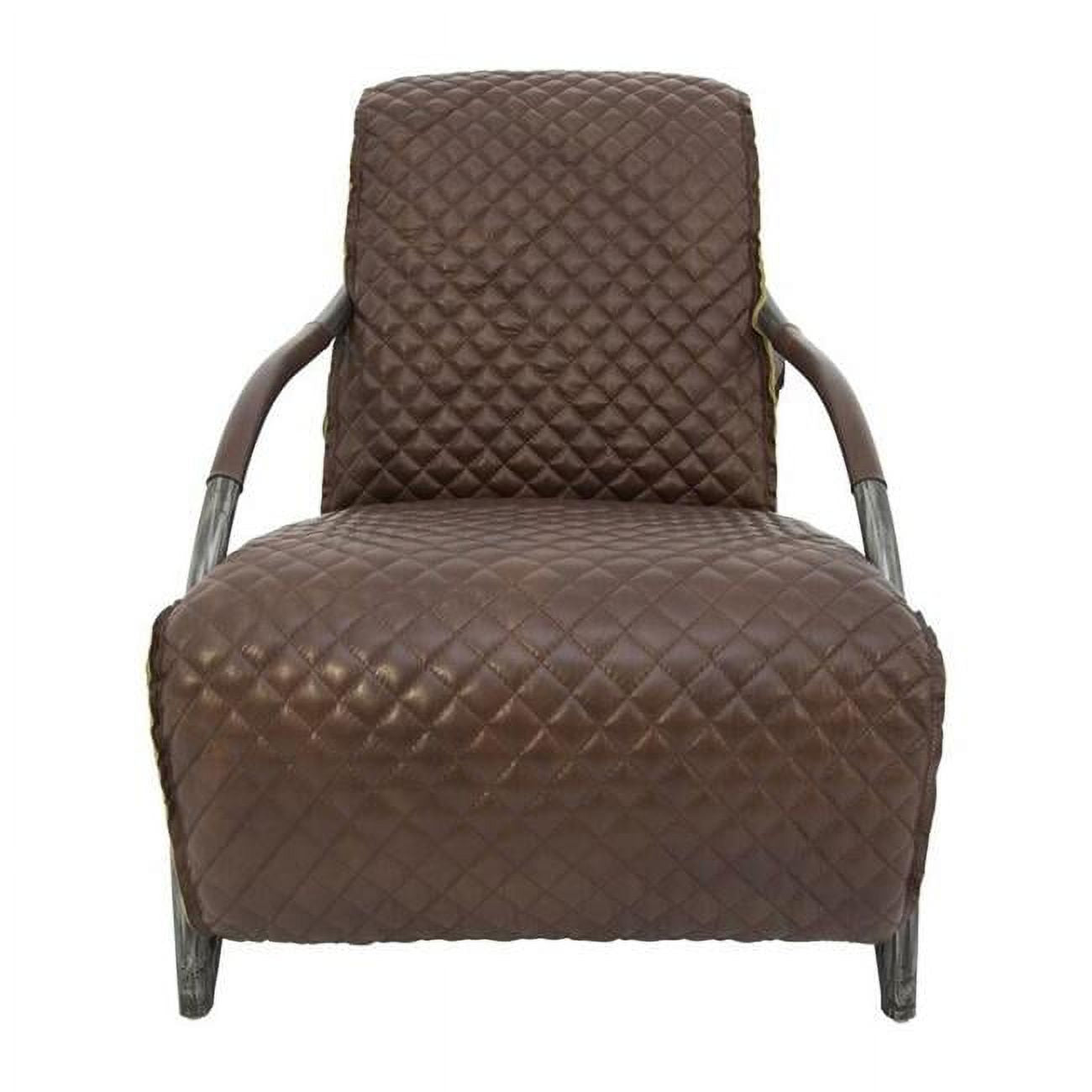 Brown Tufted Leather Accent Chair D5508