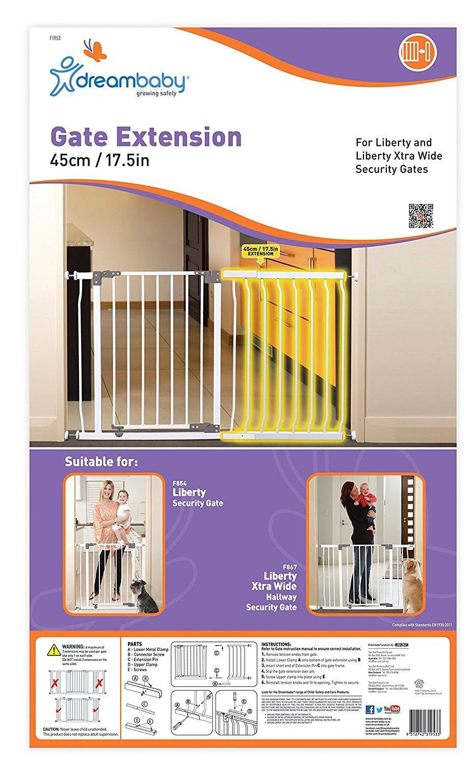 White Gate Extension 45 cm Wide Y3690