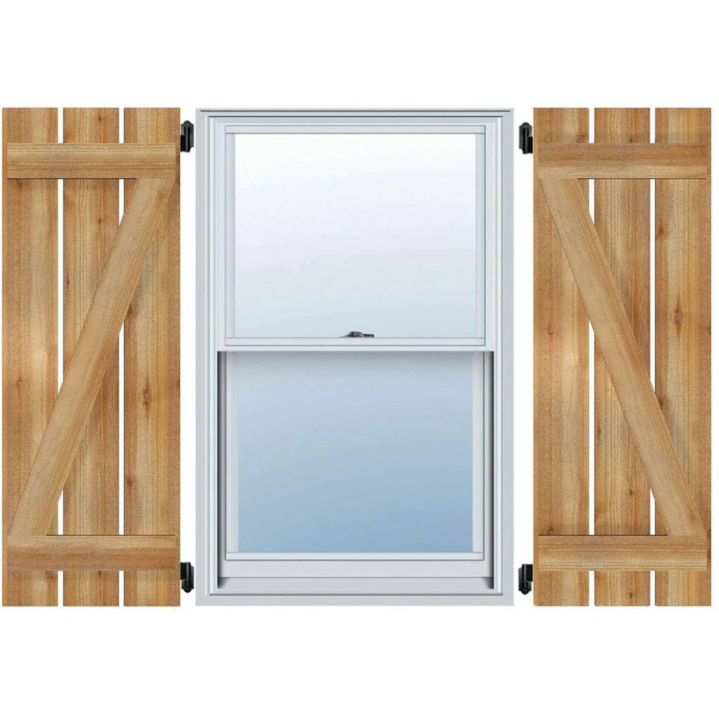 Rough Board-n-Batten Shutters with Z-Bar L742