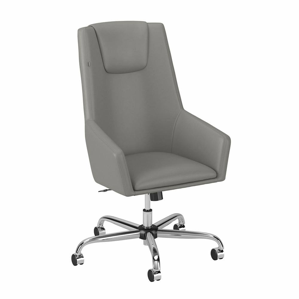 Light Gray Leather High Back Box Chair M964236