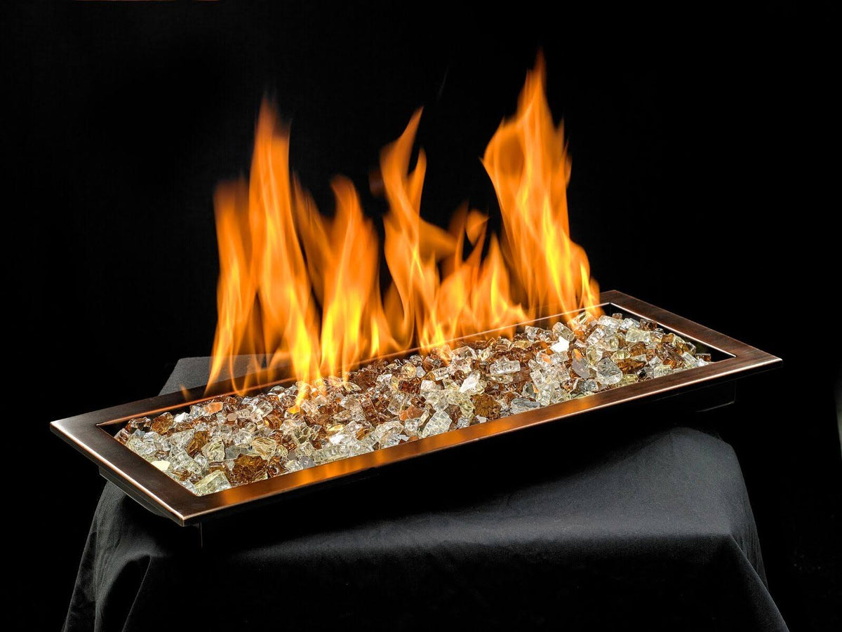 Oil Rubbed Bronze Trough Pan Natural Gas Fire Pit Kit T4185
