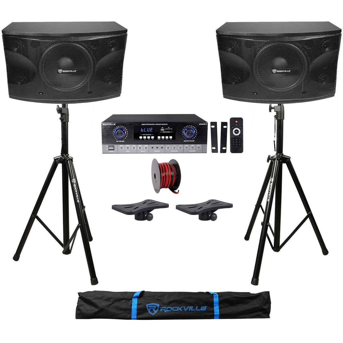 12x22 Karaoke Vocal Speakers with Bluetooth Amplifier Mixer I78478