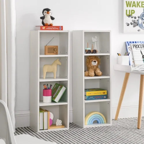 8-Tier Media Tower Storage Cabinet with Adjustable Shelves C26871
