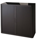 Black Tall Storage Cabinet with Two Shelves O2793