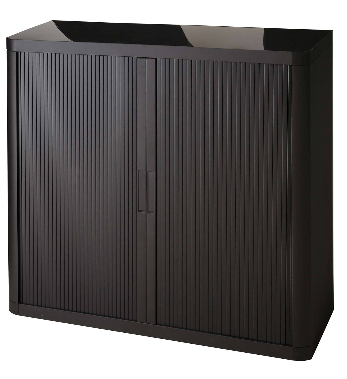Black Tall Storage Cabinet with Two Shelves O2793