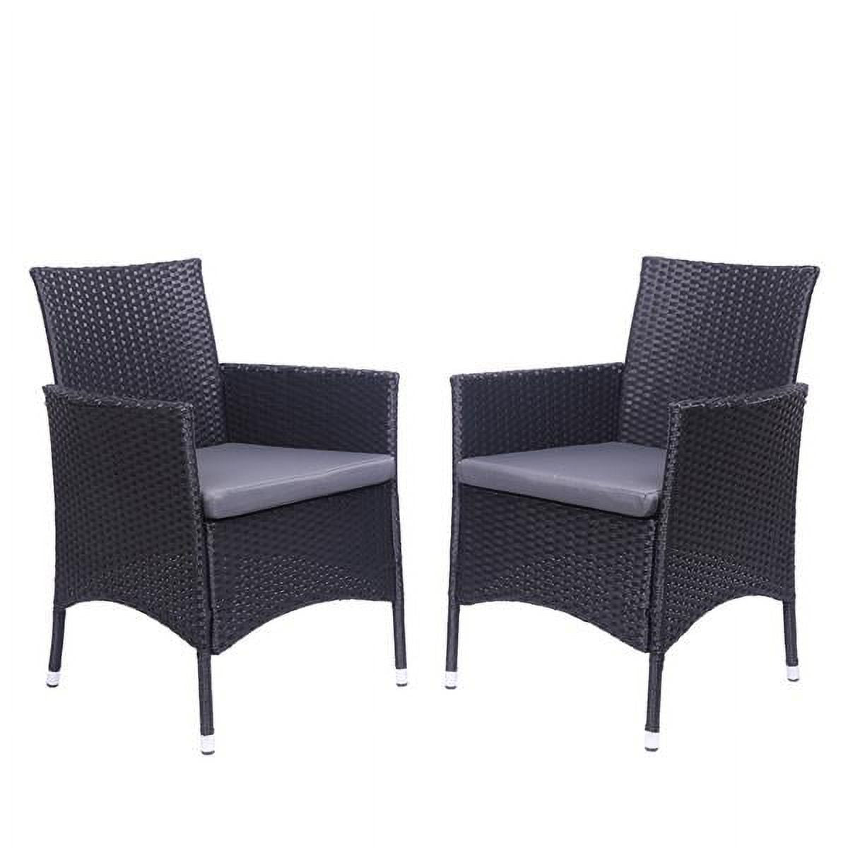 Black Rattan Single Backrest Chairs Outdoor Patio Furniture B921788
