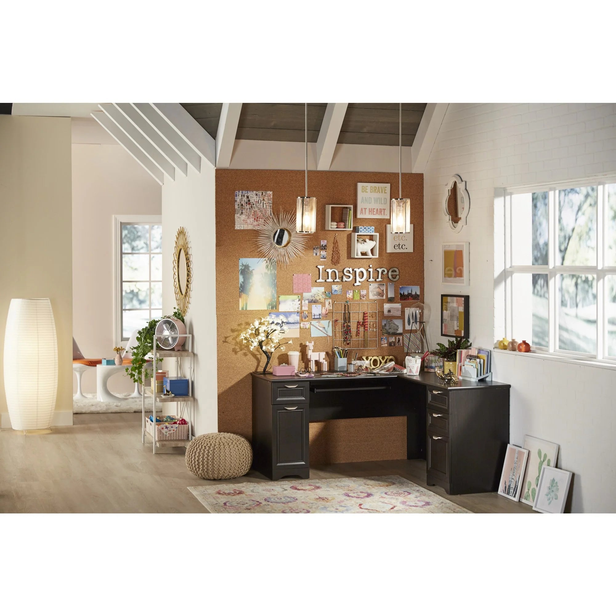 Espresso L-Shape Corner Desk Y40254