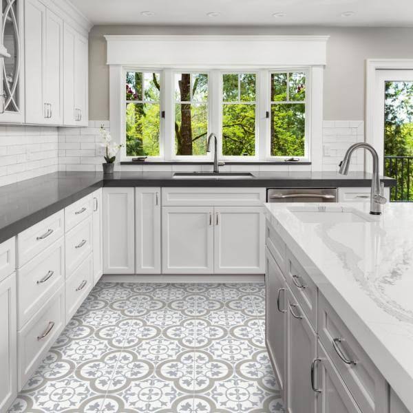 Vintage 8 in. x 8 in. Cement Floor and Wall Tile V607636