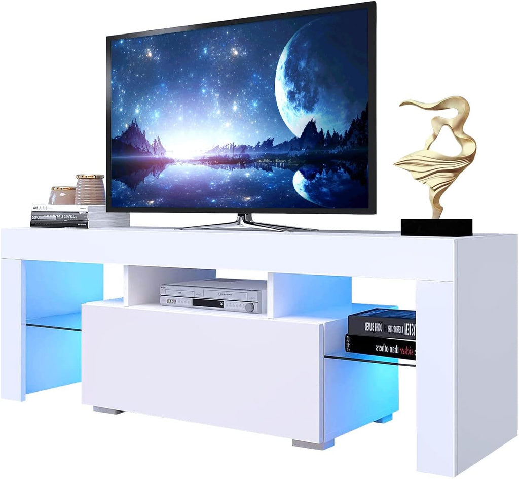 Black LED TV Stand with Storage Cabinet F350