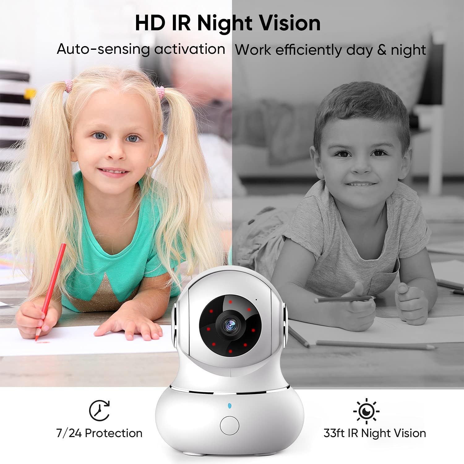 Indoor WiFi Security Camera with Auto Motion Tracking and Night Vision N8794