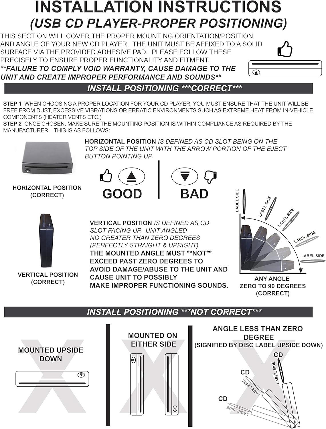 Integrated Vehicle CD Player with USB radio connection Y226