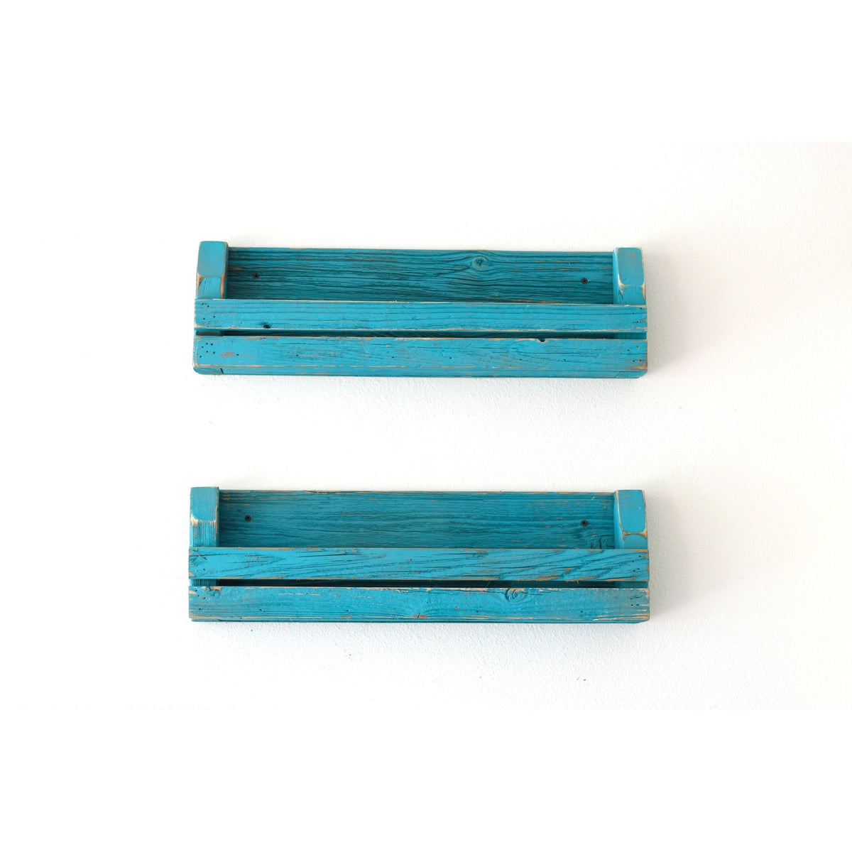 Black Slatted Shelves Set of 2 W242