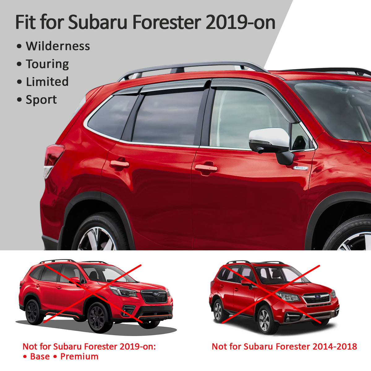6 Pieces Glass Rain Guards for Subaru Forester Y838