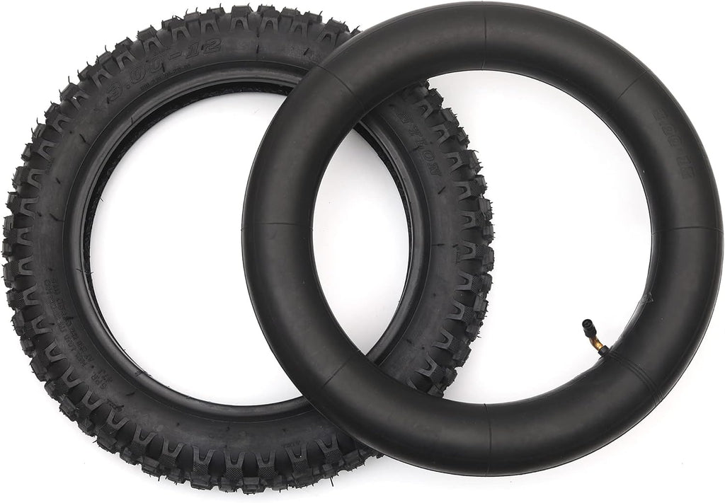 3.00-12 Knobby Motocross Dirt Bike Tire and Tube Set with TR87 Valve Stem D976