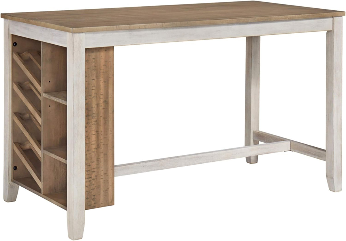 Rustic Counter Height Dining Table with Storage, Dark Gray U811