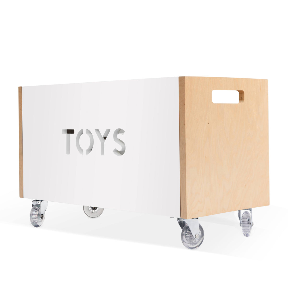 Toy Box Chest on Casters, Birch / White B91140