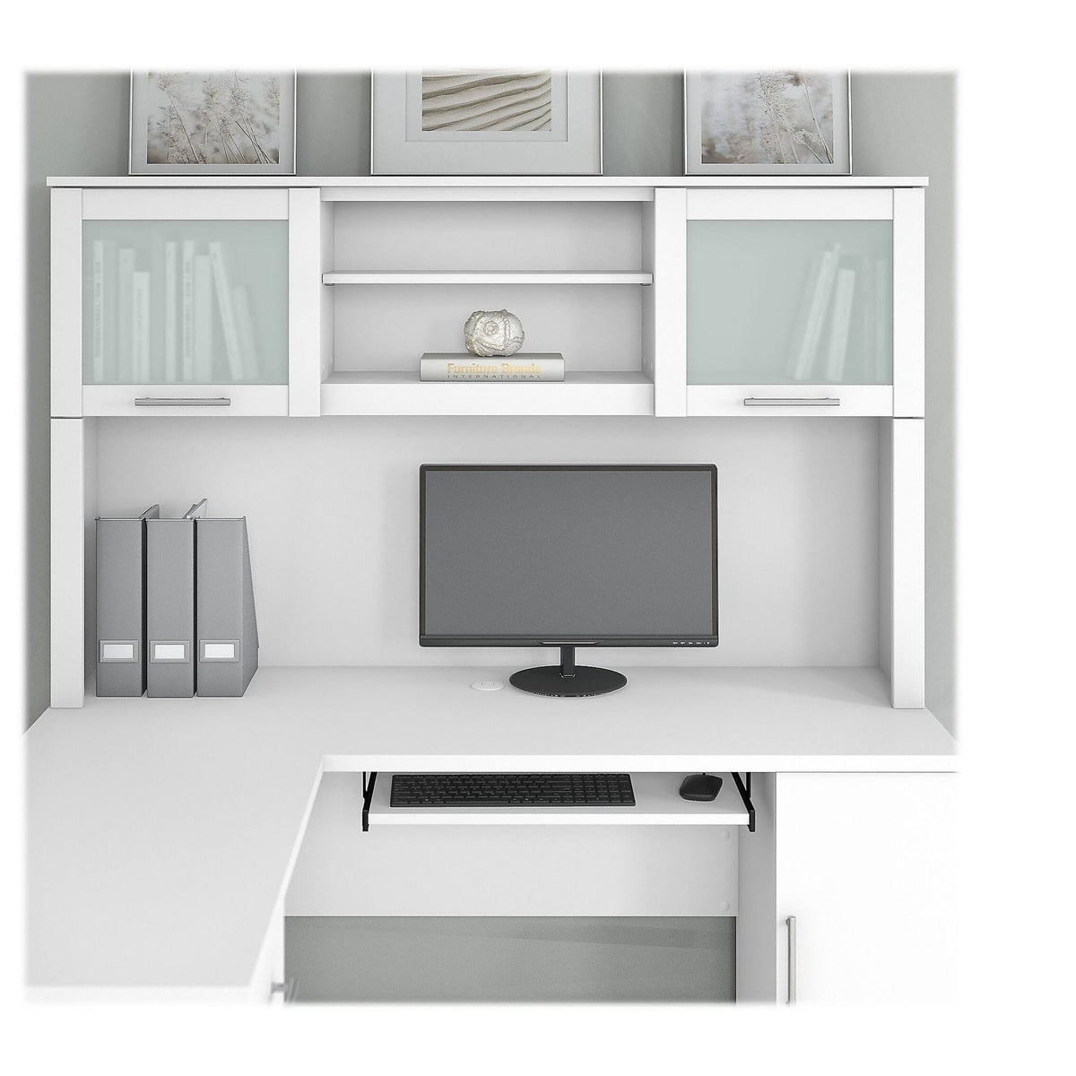 White Desk Hutch A762