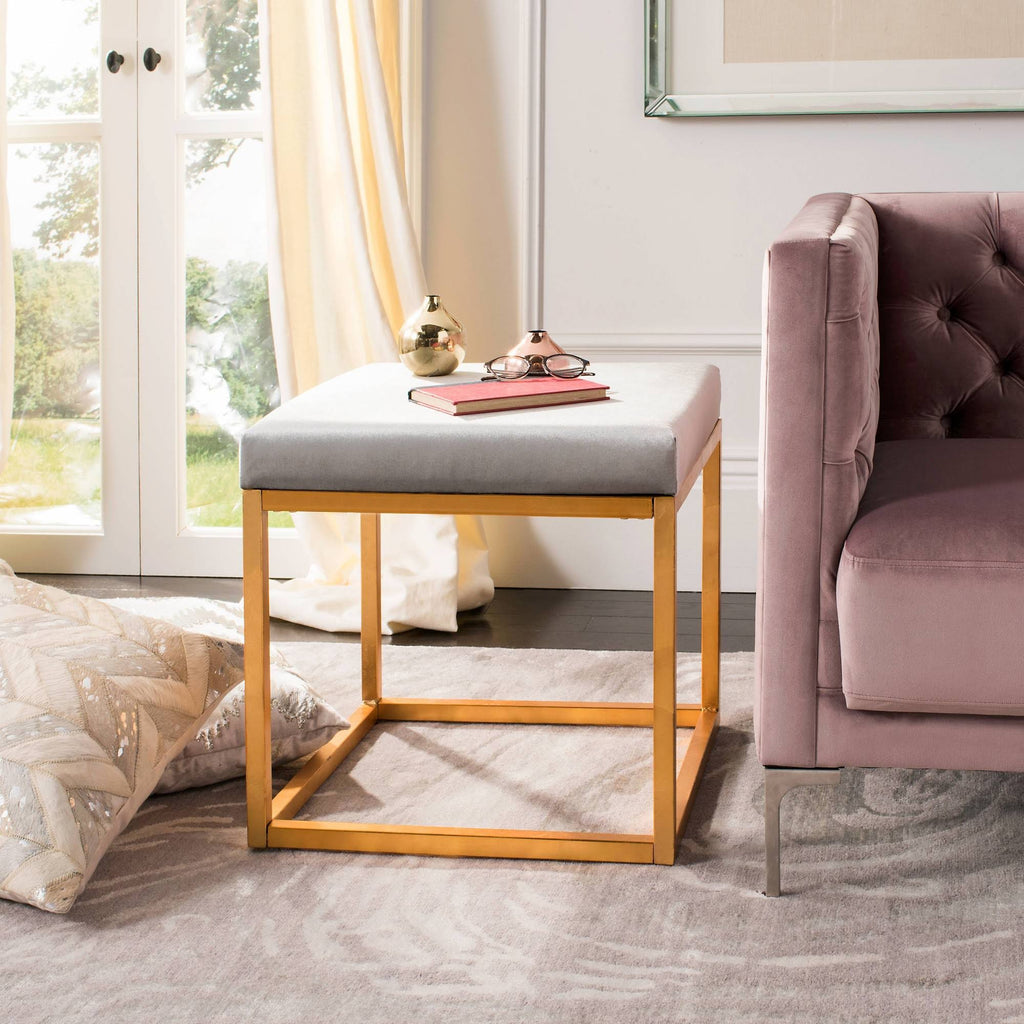 Velvet Square Ottoman N2131