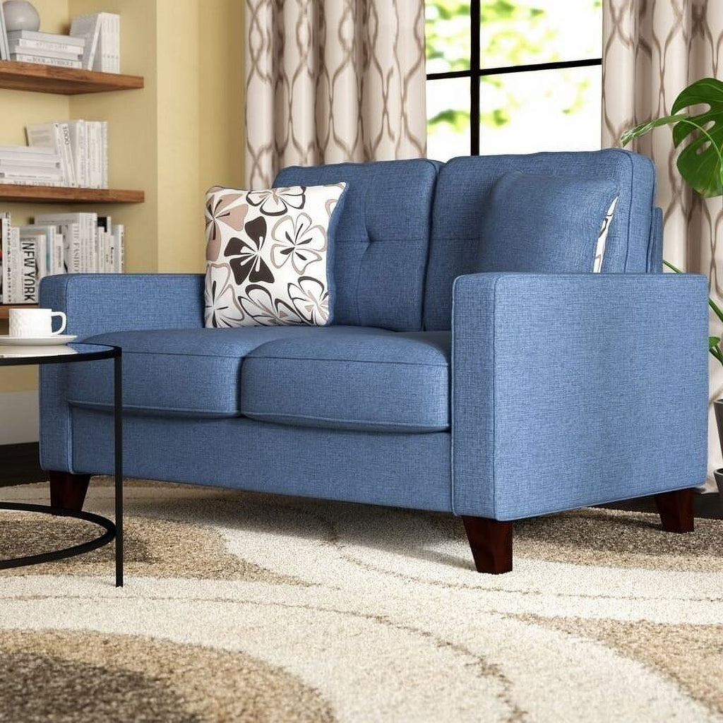 Beige Linen Upholstered Tufted Loveseat X5090