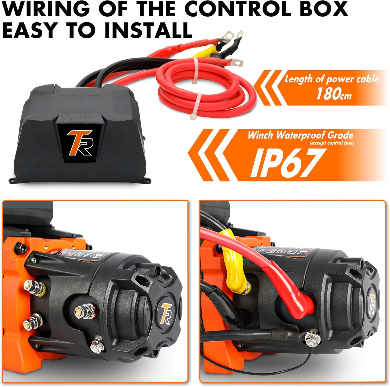 12V 13500 lb Load Capacity Electric Winch with Synthetic Rope and Wireless Remote R98916