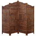 Brown 4 Panel Wooden Room Divider S1941