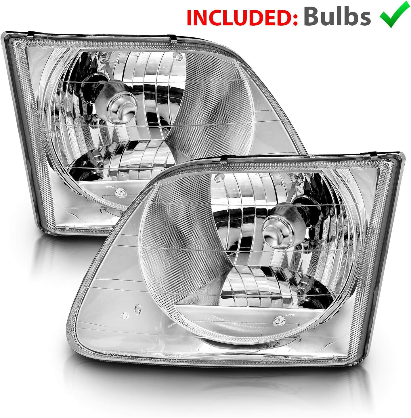 Black High/Low Beam Replacement Headlights Pack of 2 Q919254