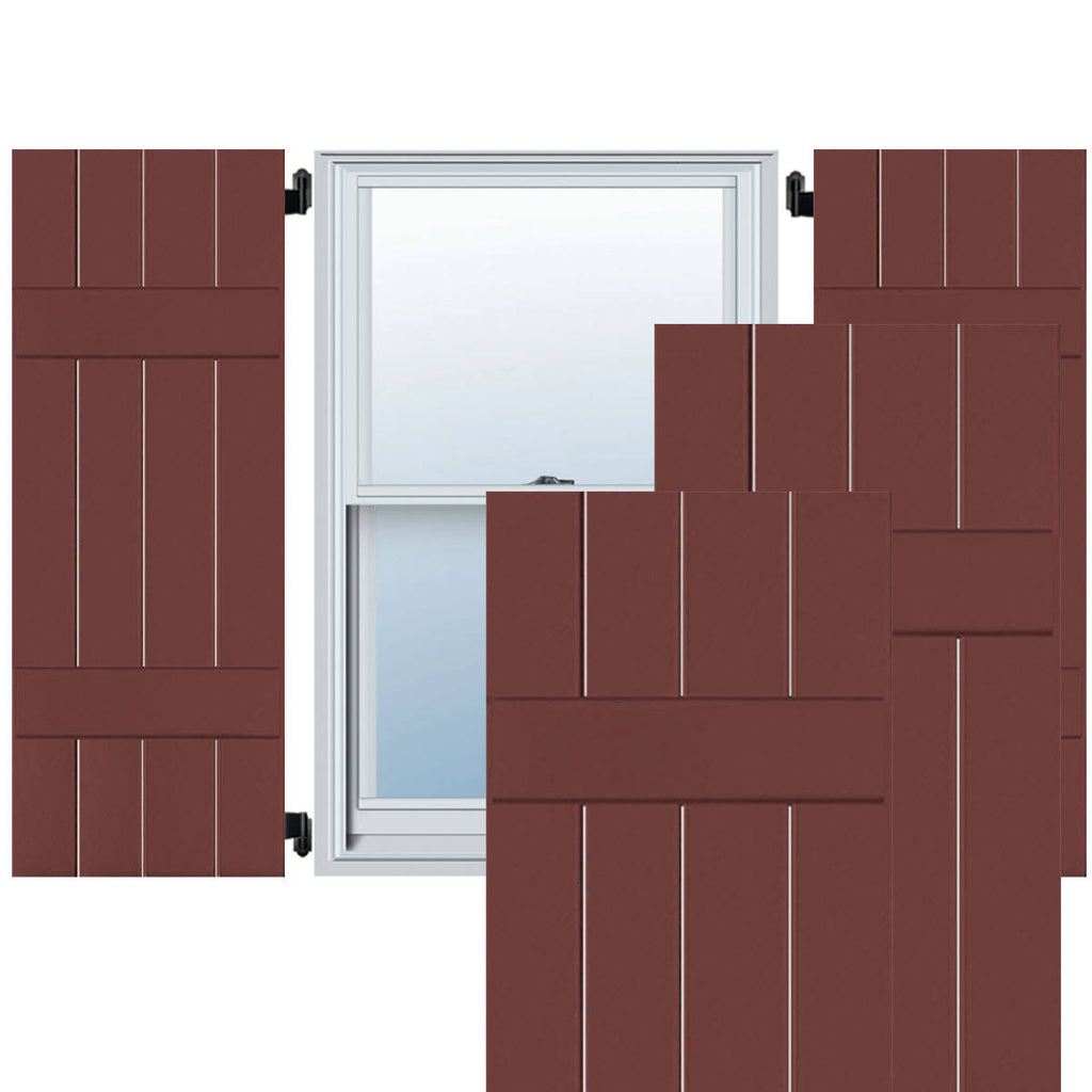 15 in. x 25 in. Real Wood Board and Batten Shutters Pair C13608