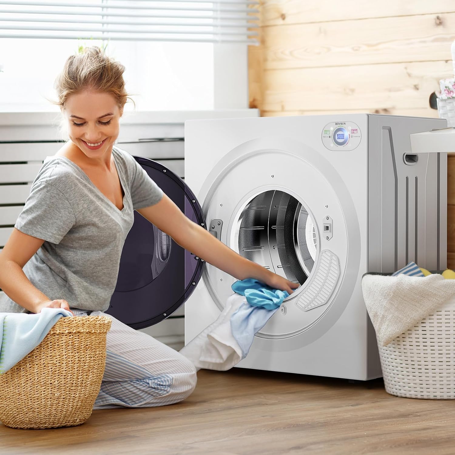 Compact Front Load Laundry Dryer with LCD Control Panel X99996