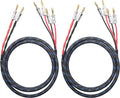 1pair Set Bi-Wire Speaker Cable (2 Banana Plugs - 4 Banana Plugs, Total 12 Banana Plugs, 3M) P7438