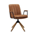 Carmel Brown Faux Leather Swivel Arm Chair W633