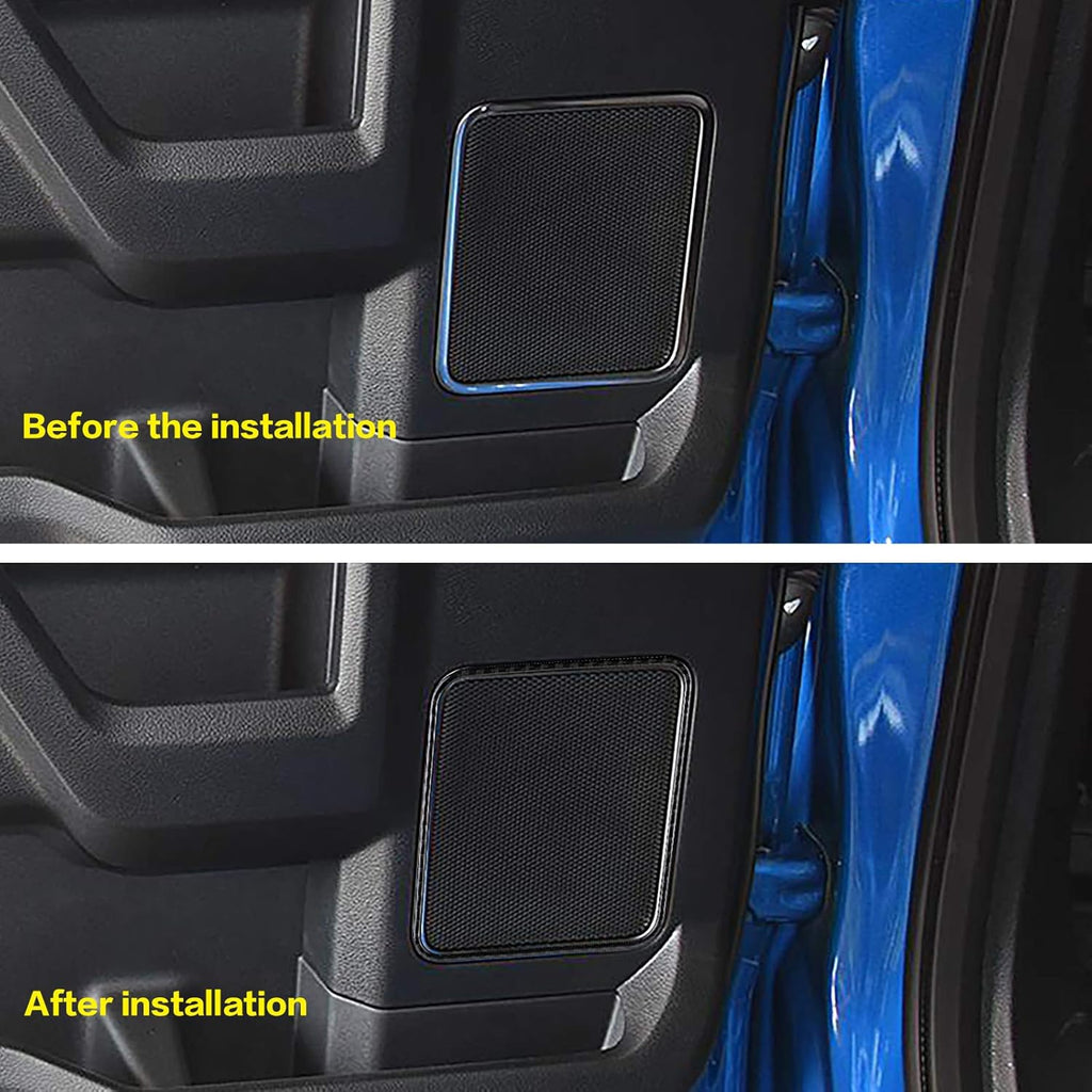 Carbon Fiber Door Loudspeaker Frame Trim Cover 4PCS J12997
