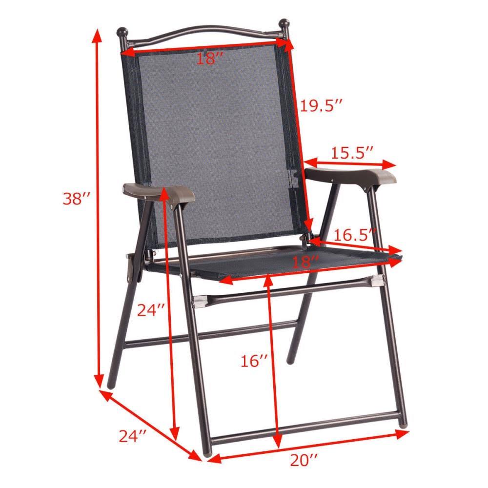 Black Metal Frame Stationary Conversation Chair with Black Sling Seat B4014
