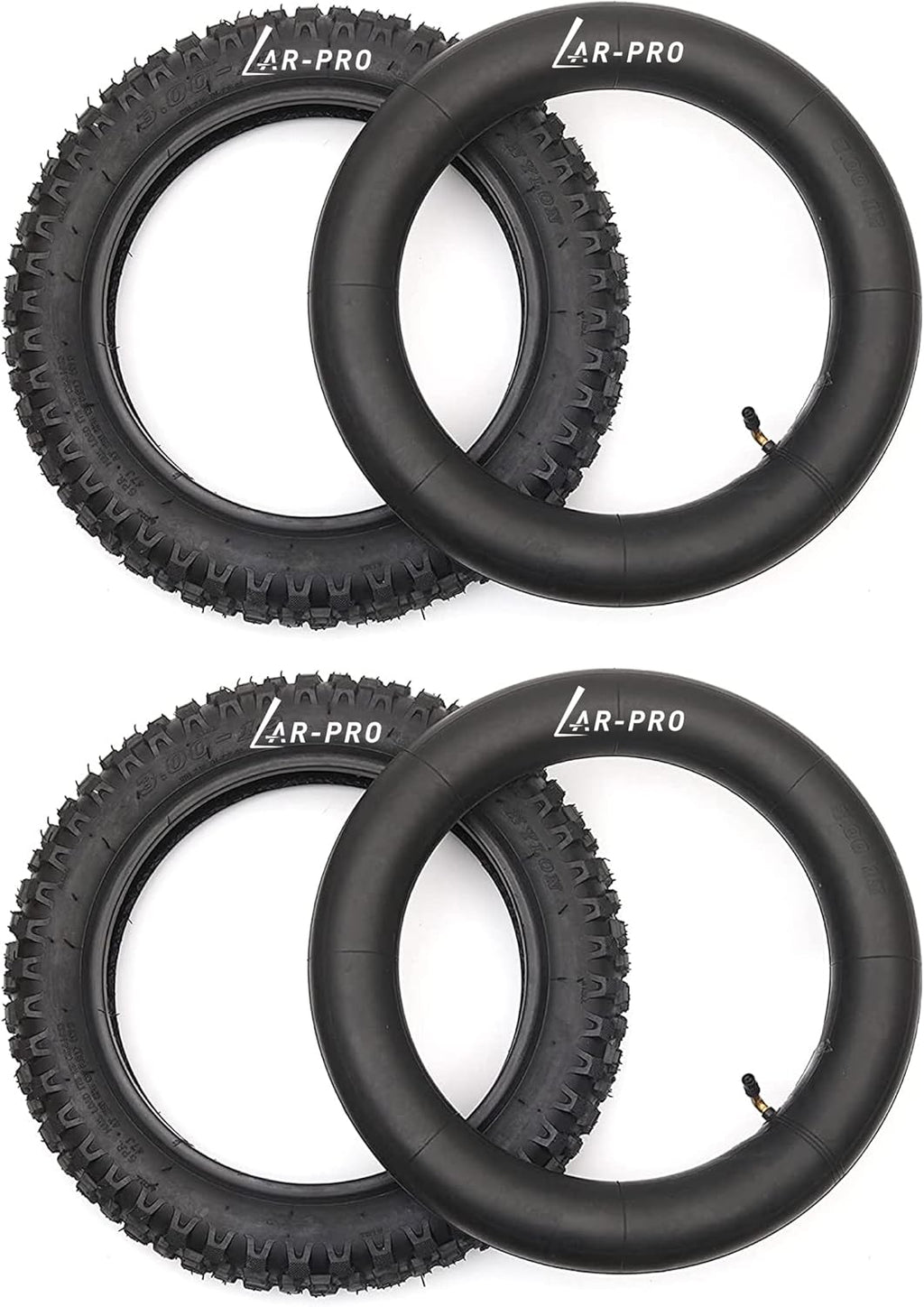 3.00-12 Knobby Motocross Dirt Bike Tire and Tube Set with TR87 Valve Stem D976