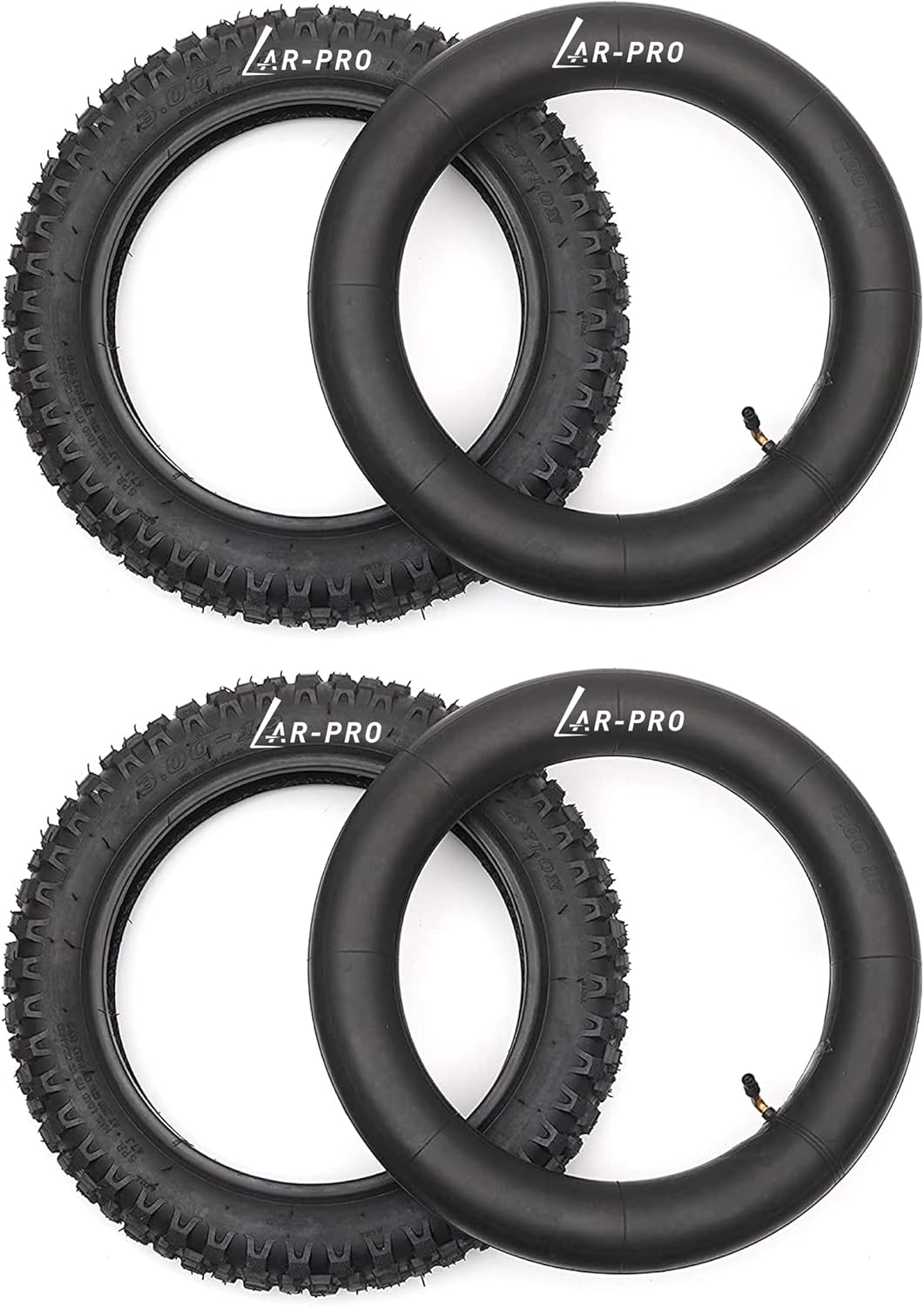 3.00-12 Knobby Motocross Dirt Bike Tire and Tube Set with TR87 Valve Stem D976