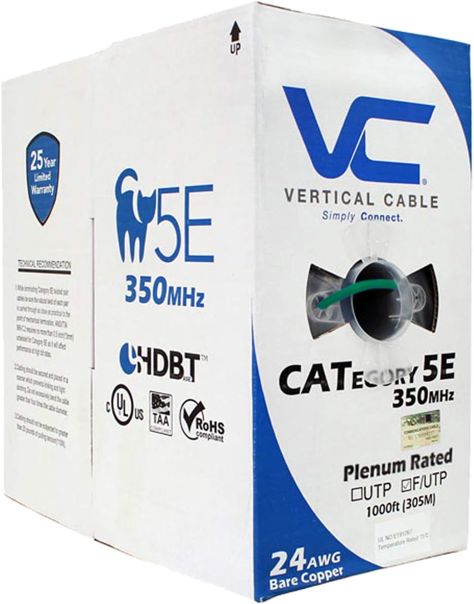 1000ft Shielded Cat5e Bulk Ethernet Cable X90445