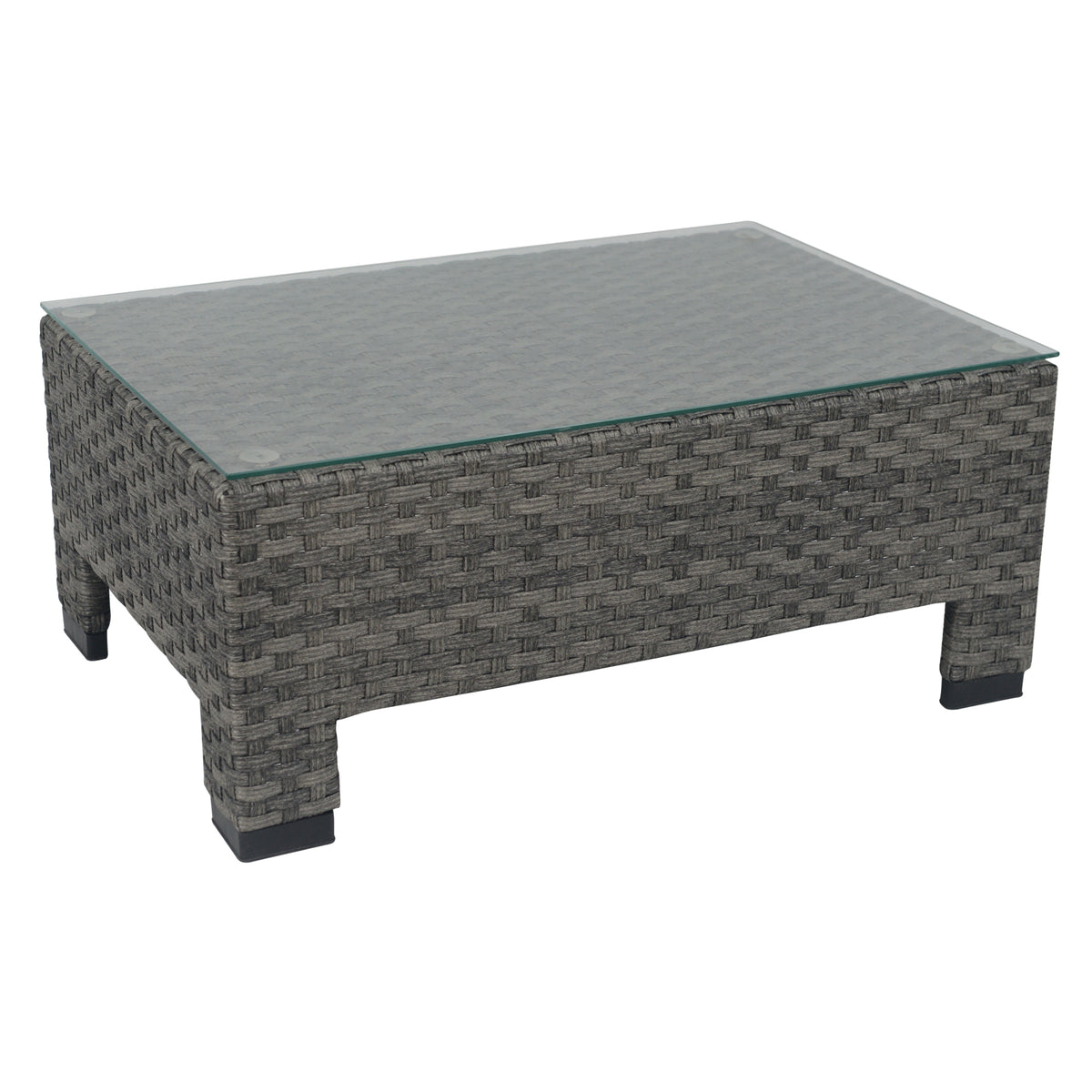 3 Pcs L-Shaped Outdoor Wicker Convertible Sectional Set with Tea Table Z25682